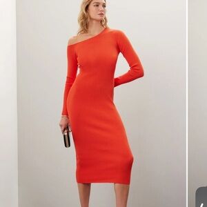 LAPOINTE Orange Off-Shoulder Dress